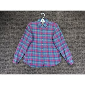 Vintage LL Bean Shirt Womens 12 Plaid Flannel Casual Camp Outdoor Made in USA